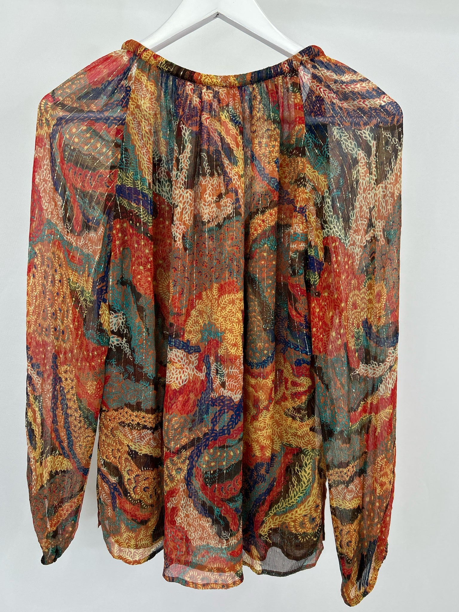 ALC Size 2 Orange Print Women Top