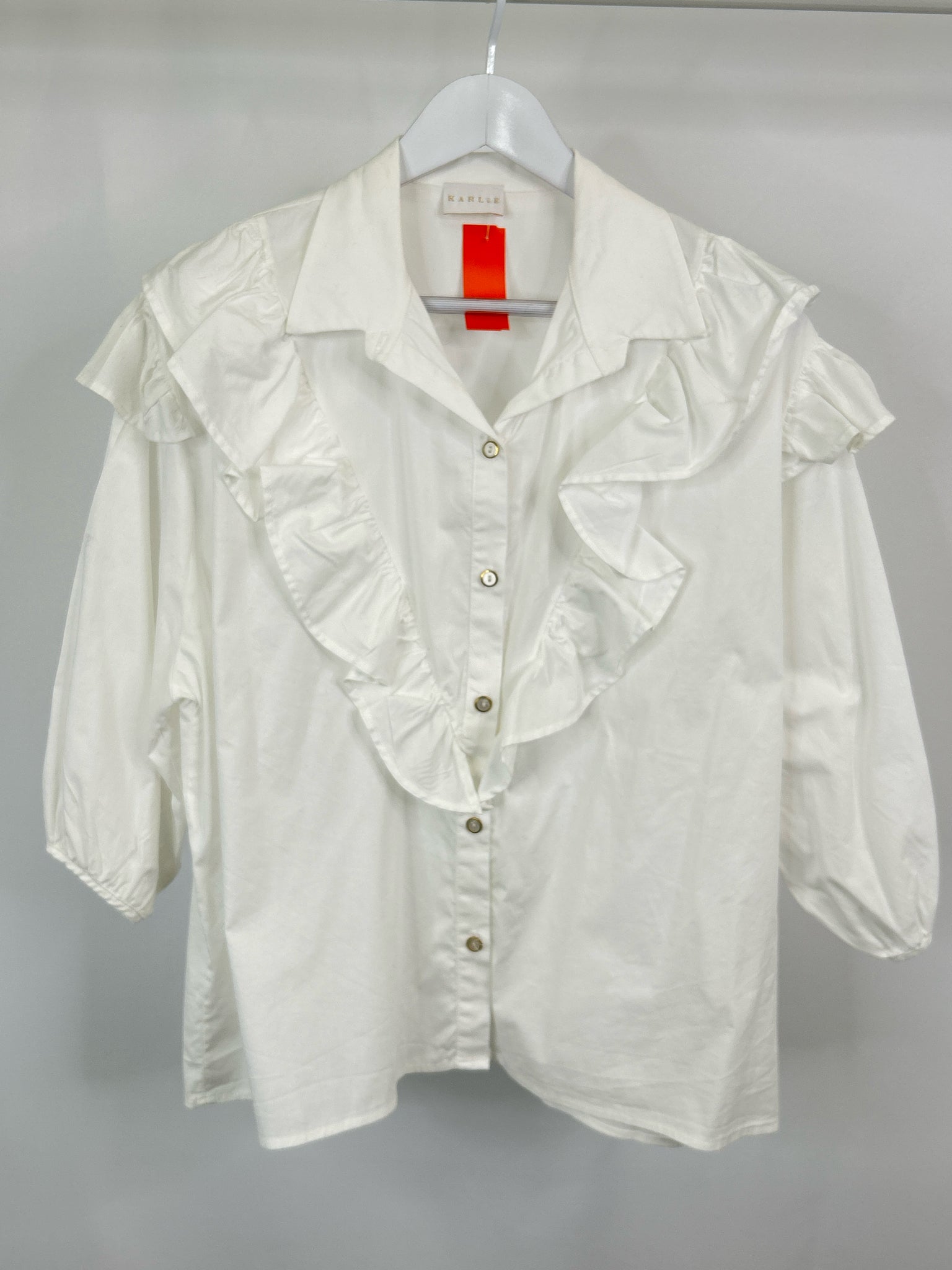 KARLIE Size L White Women Shirt