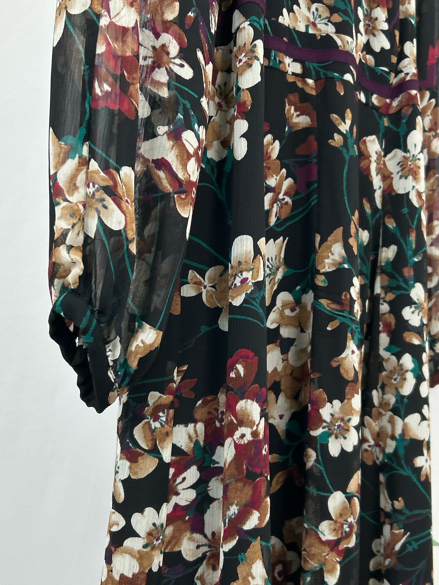 TOMMY HILFIGER Size 6 Black Floral Women's Dress