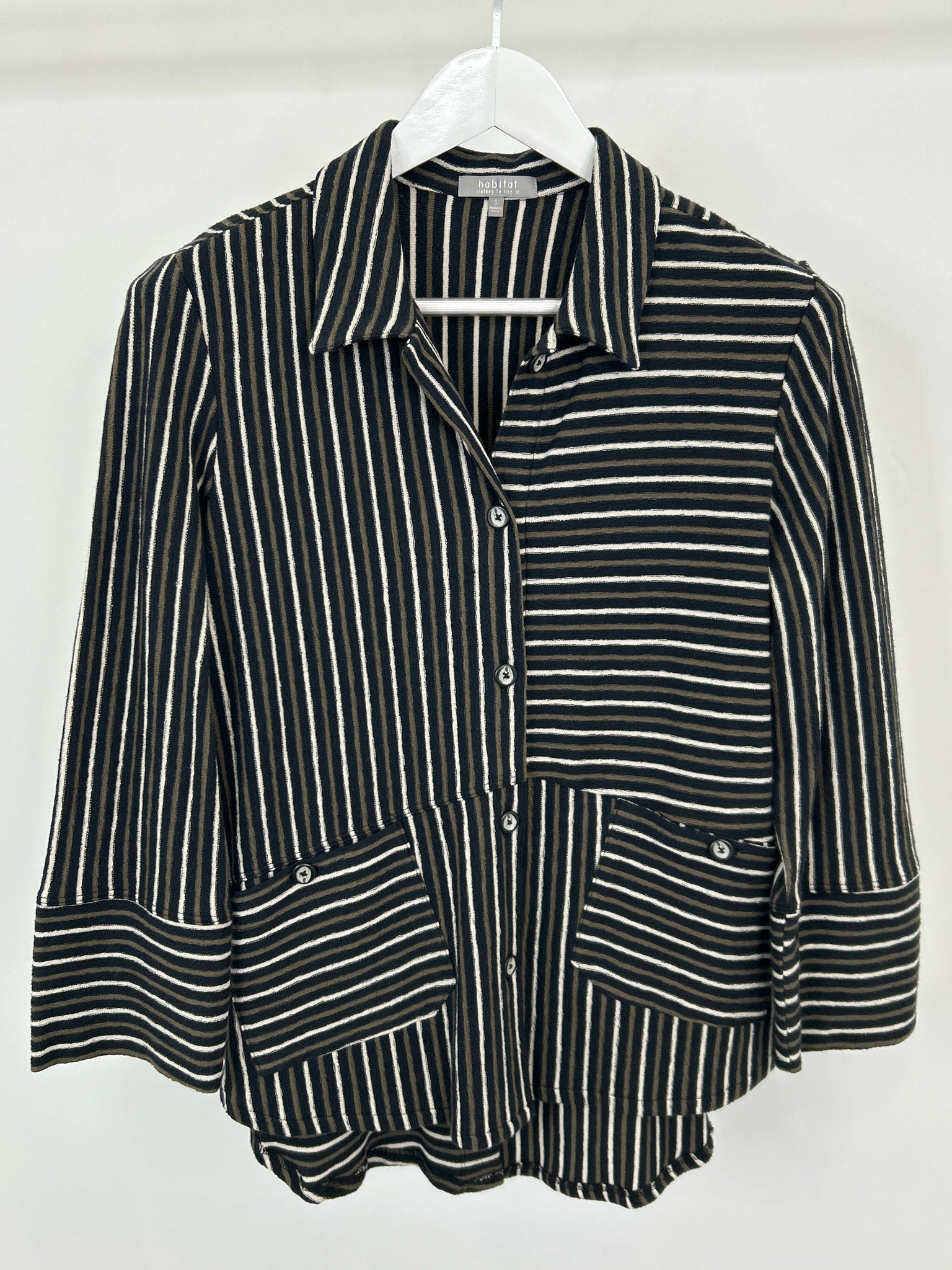 HABITAT Size S black striped Women Shirt