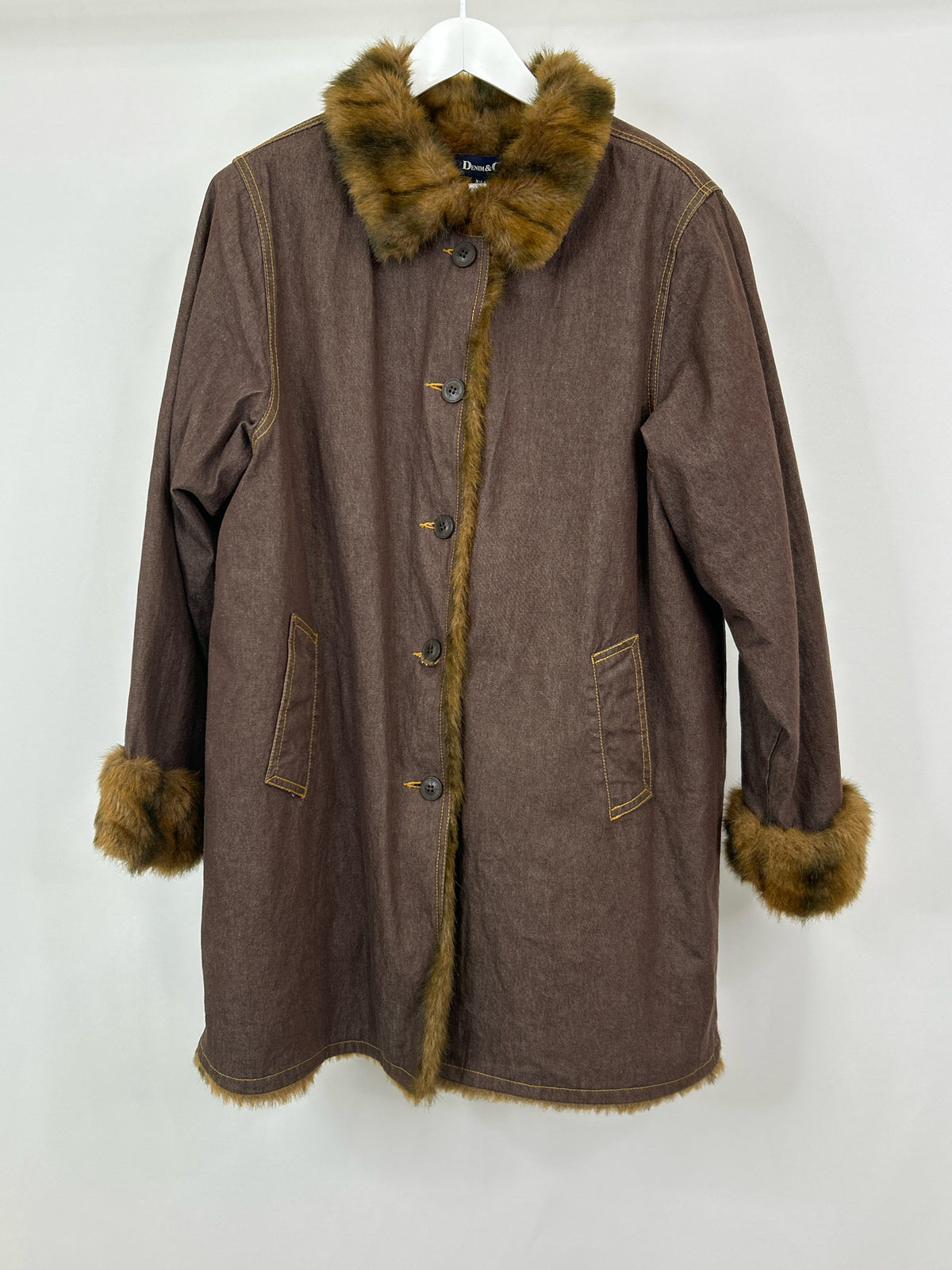 DENIM & CO Size XL brown denim Women Coat