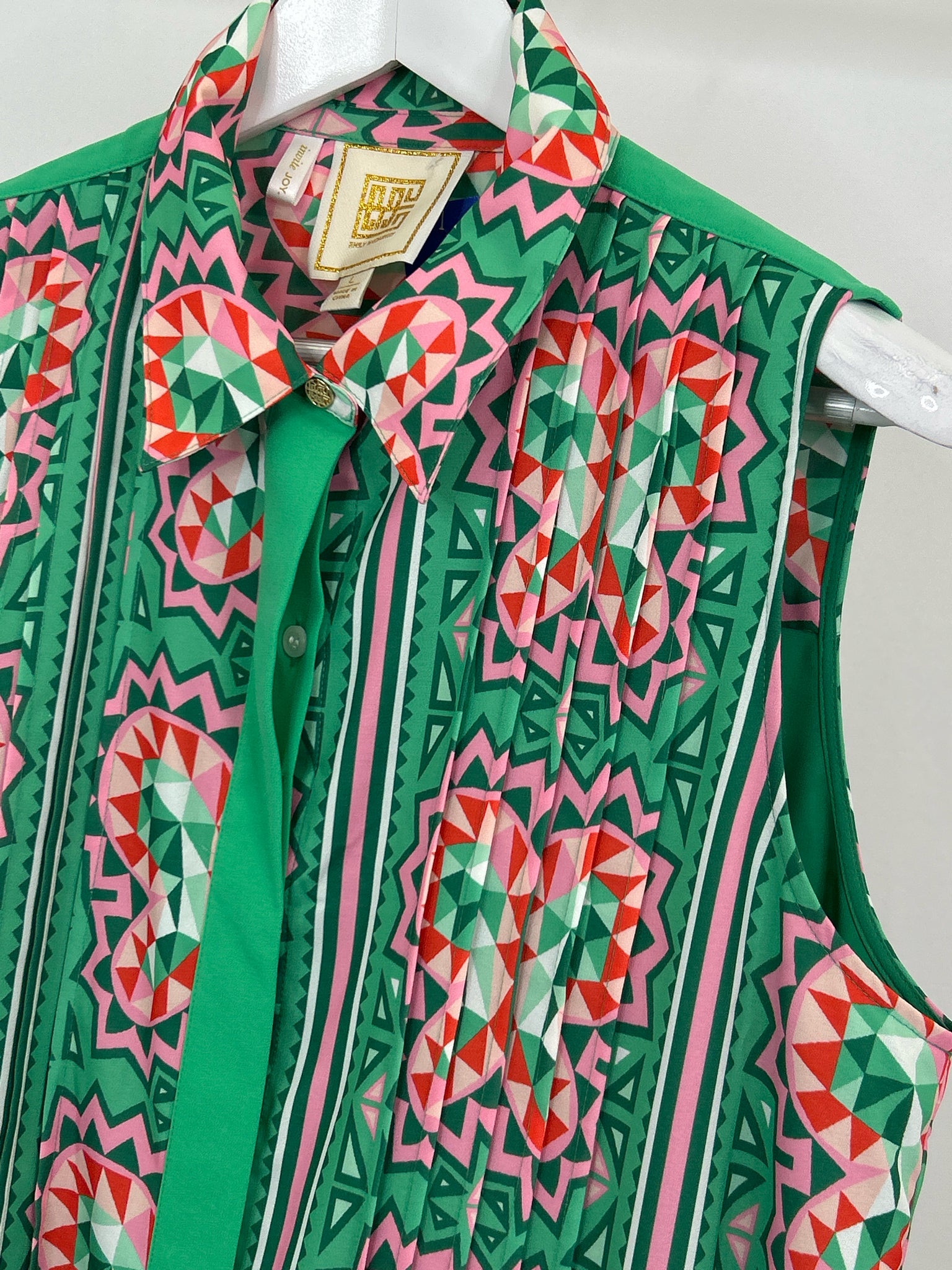 Emily McCarthy Size L GREEN AND PINK Women Dress