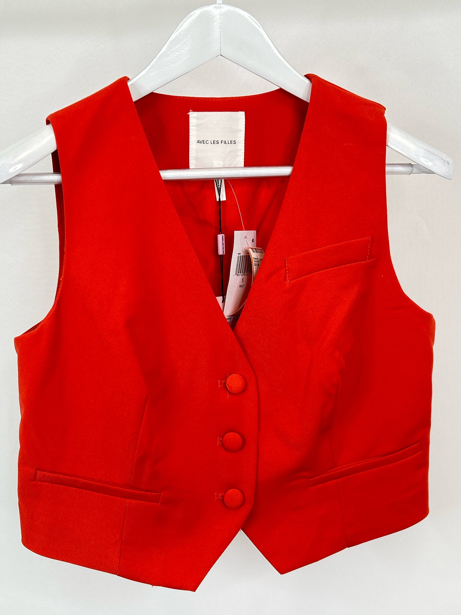 AVEC LES FILLES Size S Red Women Vest NWT