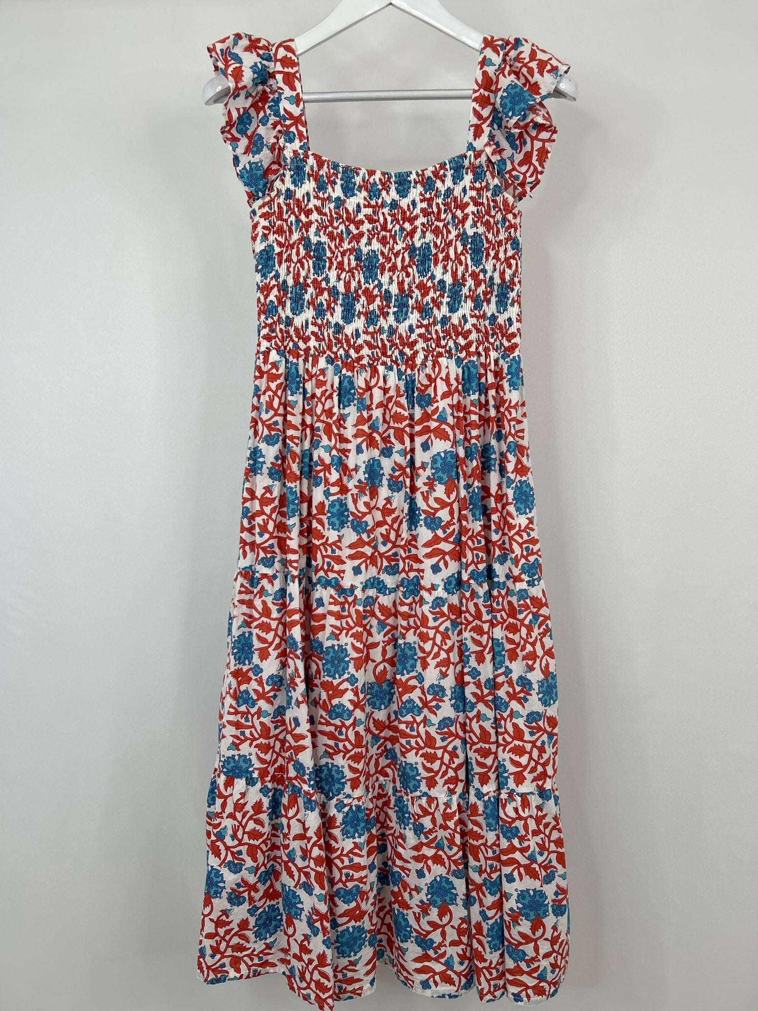 VICTORIA DUNN Size M CORAL AND BLUE Women Dress