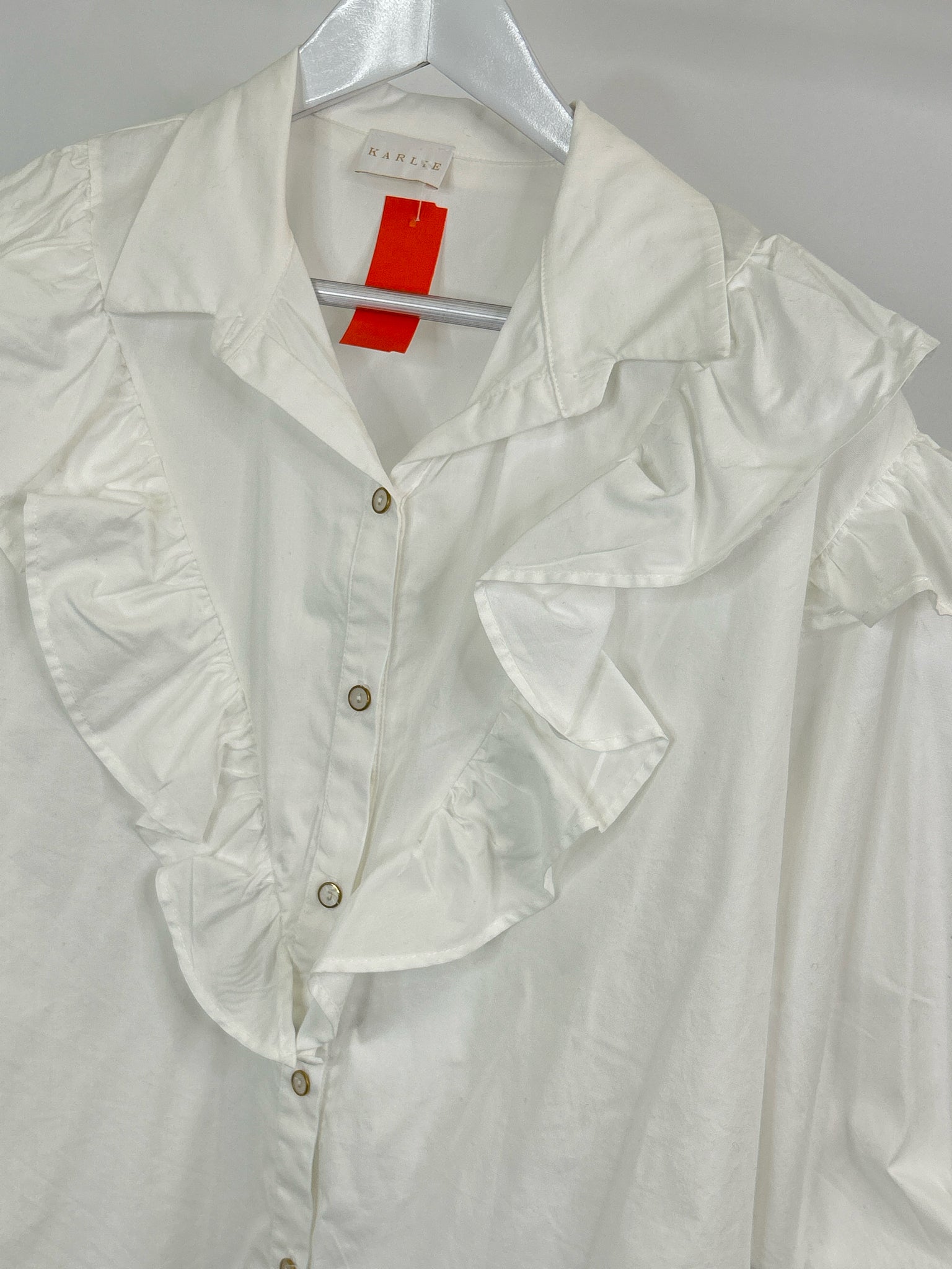 KARLIE Size L White Women Shirt