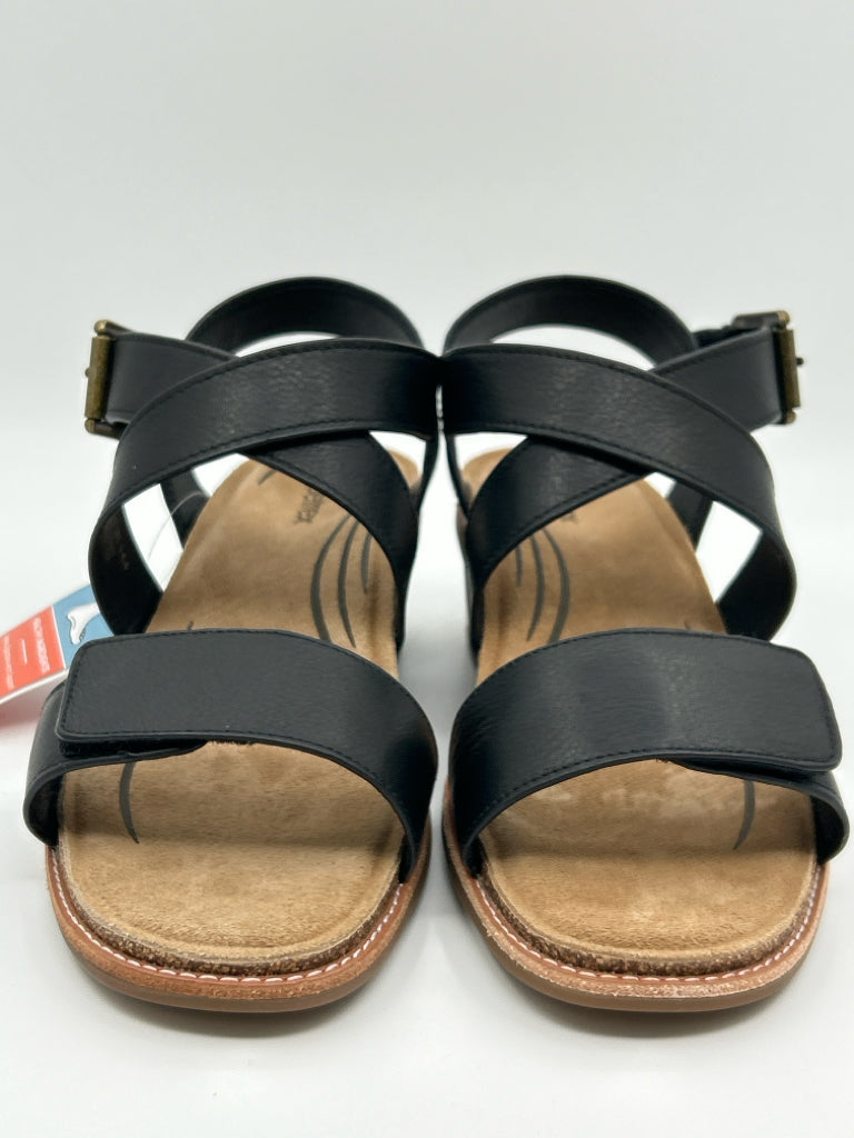 AETREX Size 10.5/11 Black Women's Kristin Sandal NIB