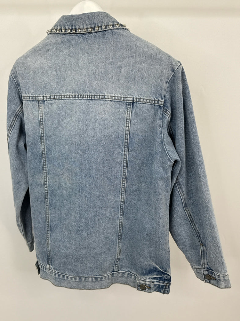 VEVERET Size L Blue Denim Jacket NWT