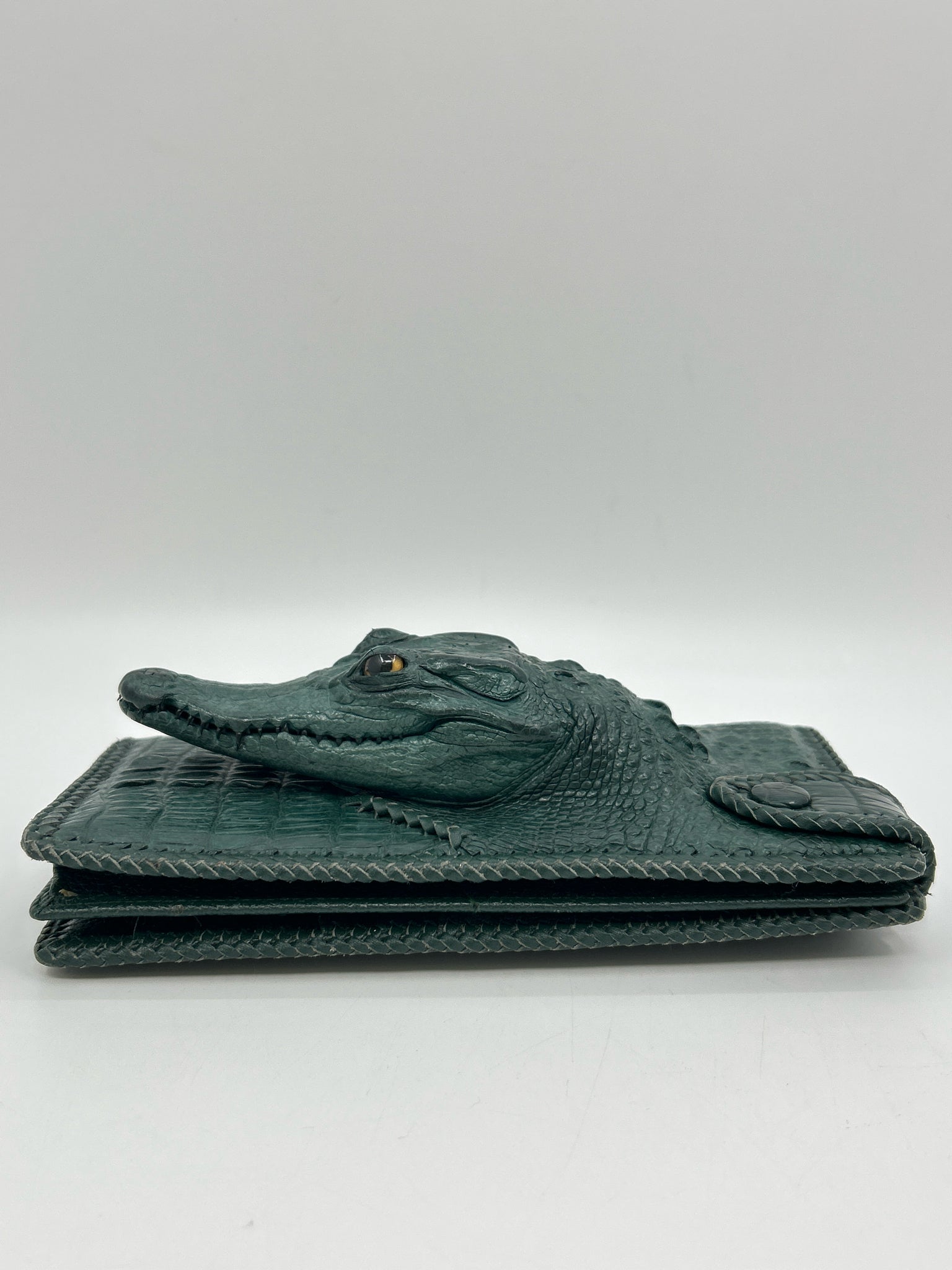 NO BRAND Green Genuine Alligator Women Wallet