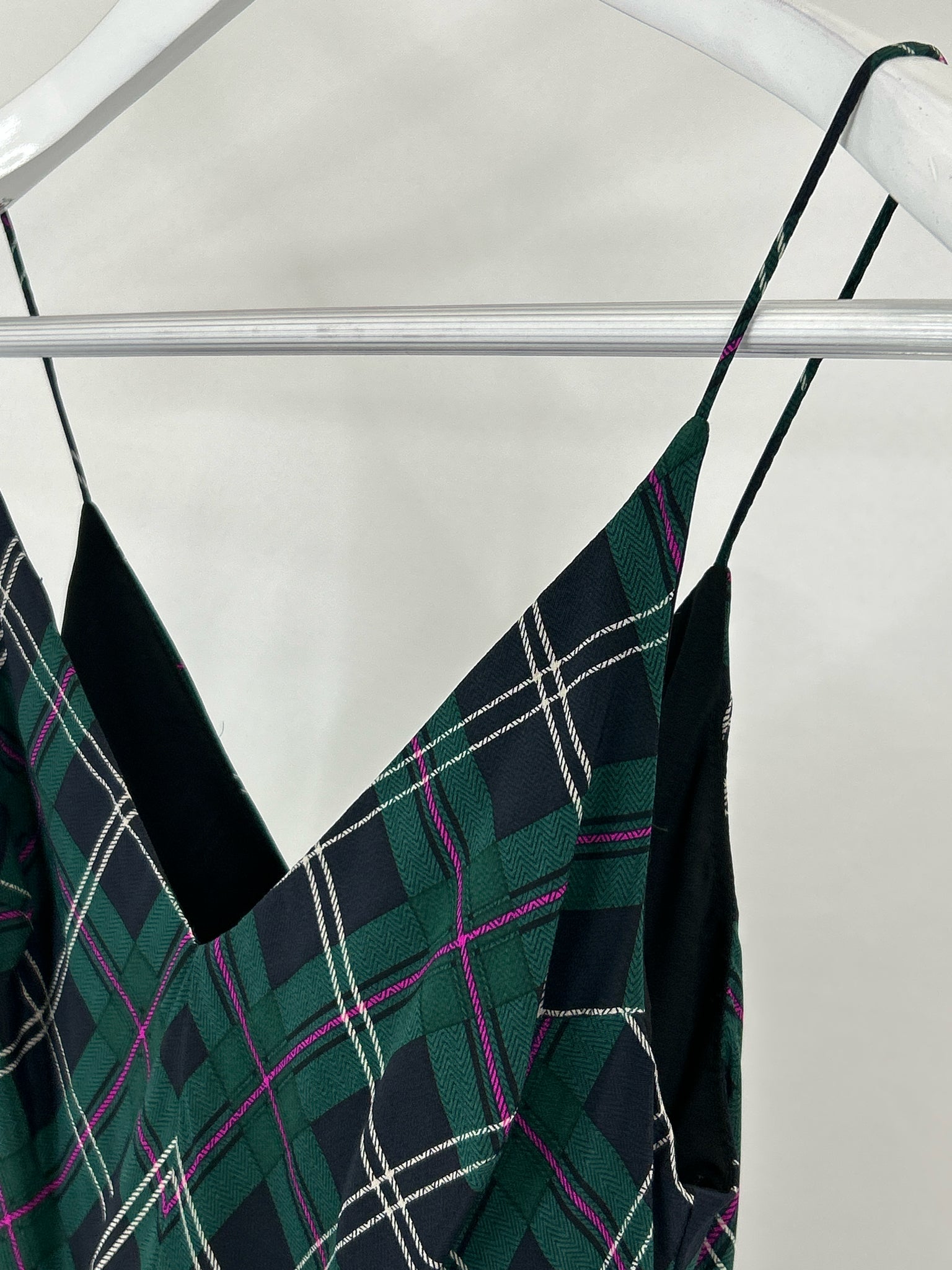 AMANDA UPRICHARD Size P Green Plaid Women's Dress