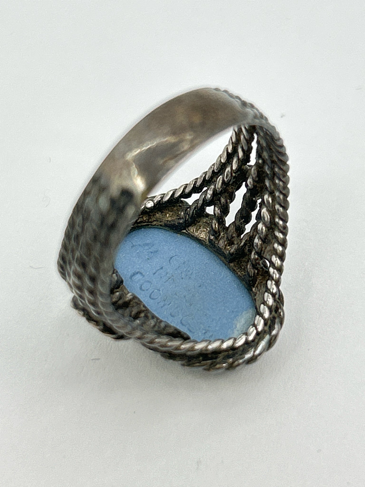 WEDGEWOOD SILVER AND BLUE Size 7 Ring