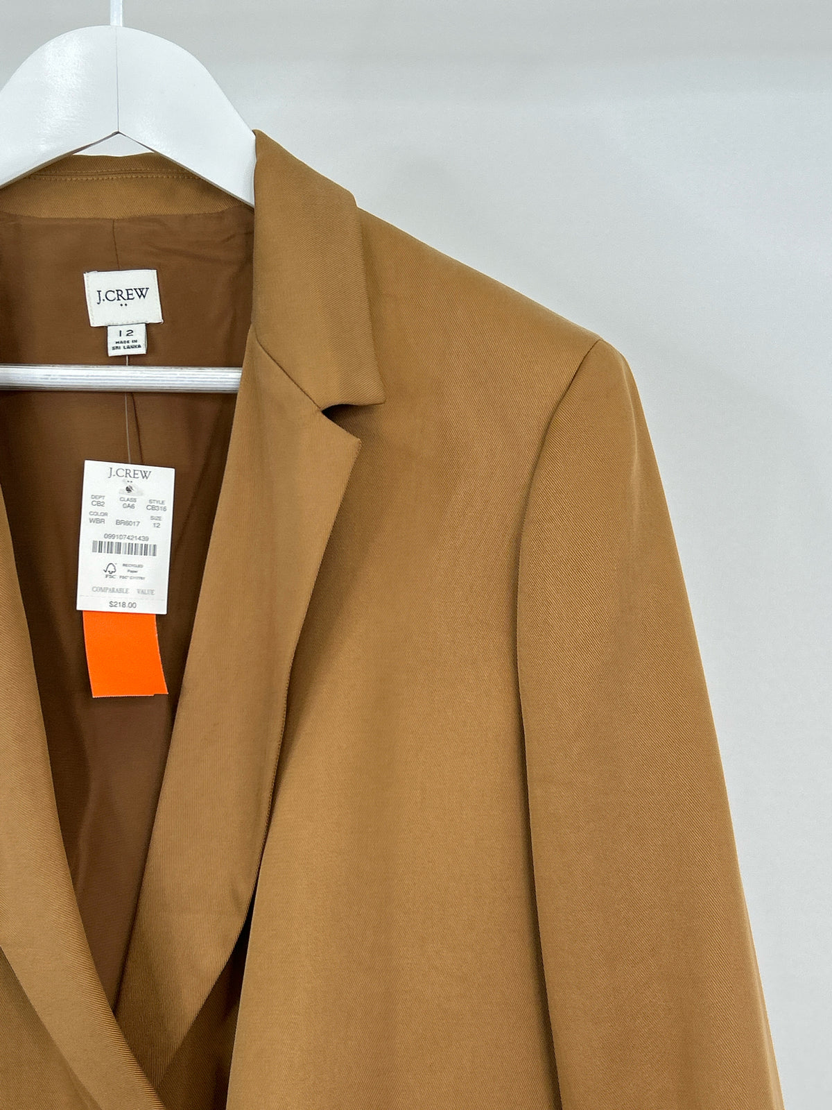 J. CREW Size 12 Brown Women Blazer