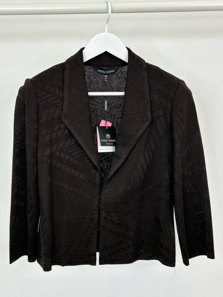 MING WANG Women Size PXS Brown Cardigan