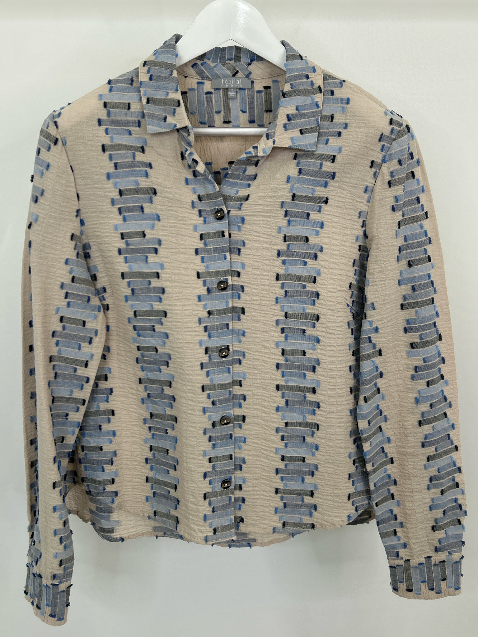 HABITAT Size S Beige and Blue Women Shirt
