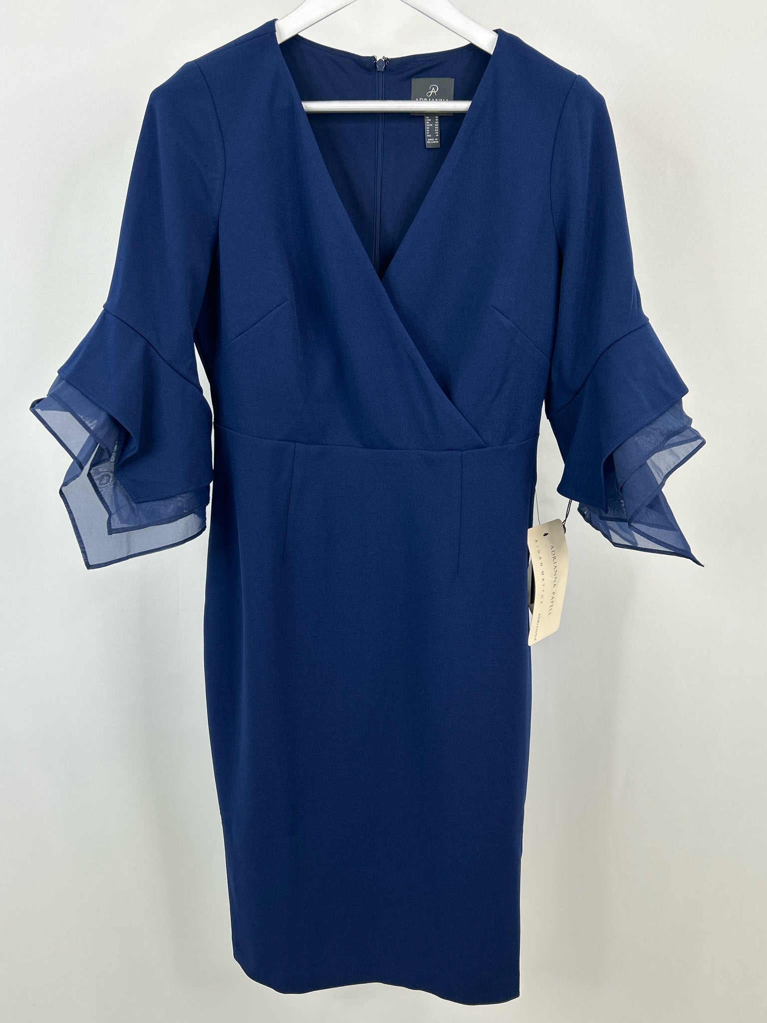 ADRIANNA PAPELL Size 10 Navy Women Dress NWT