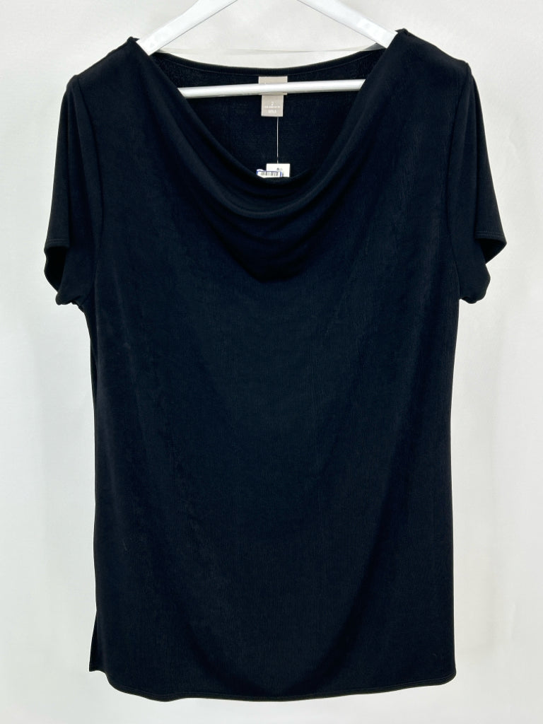 CHICO'S Women Size 12/14 Black Top