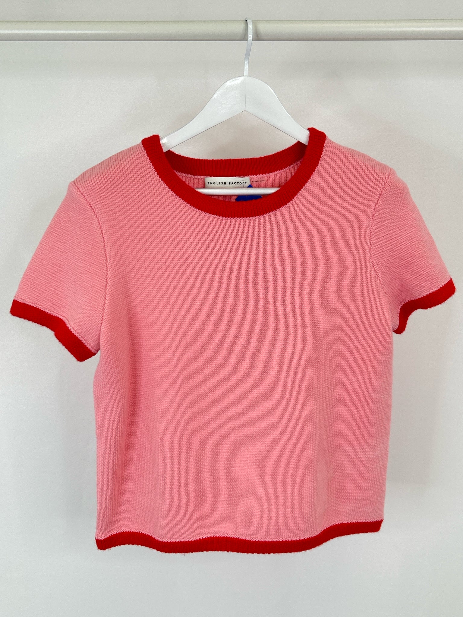 English Factory Size L Pink and Red Women Sweater