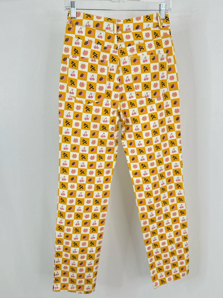 Peppermayo Size 4 Yellow and White Women's jeans