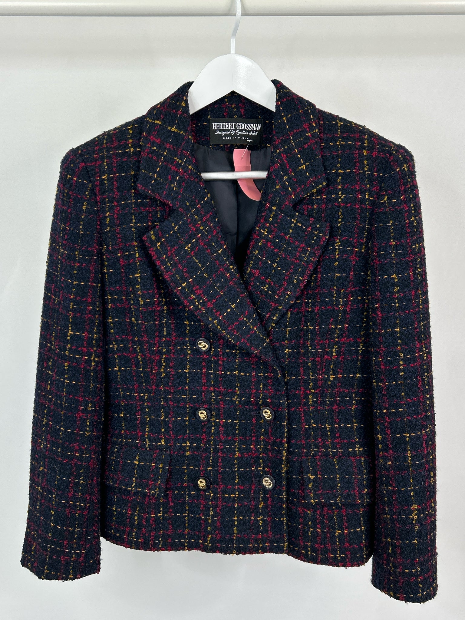 HERBERT GROSSMAN Size 8 Navy Women 2-Piece w/skirt