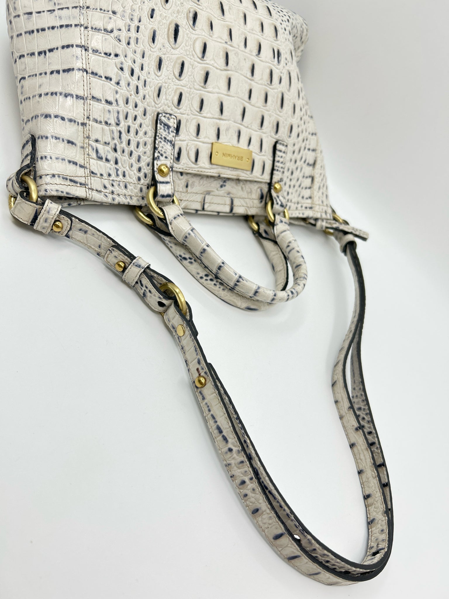 BRAHMIN WHITE AND NAVY Women Purse