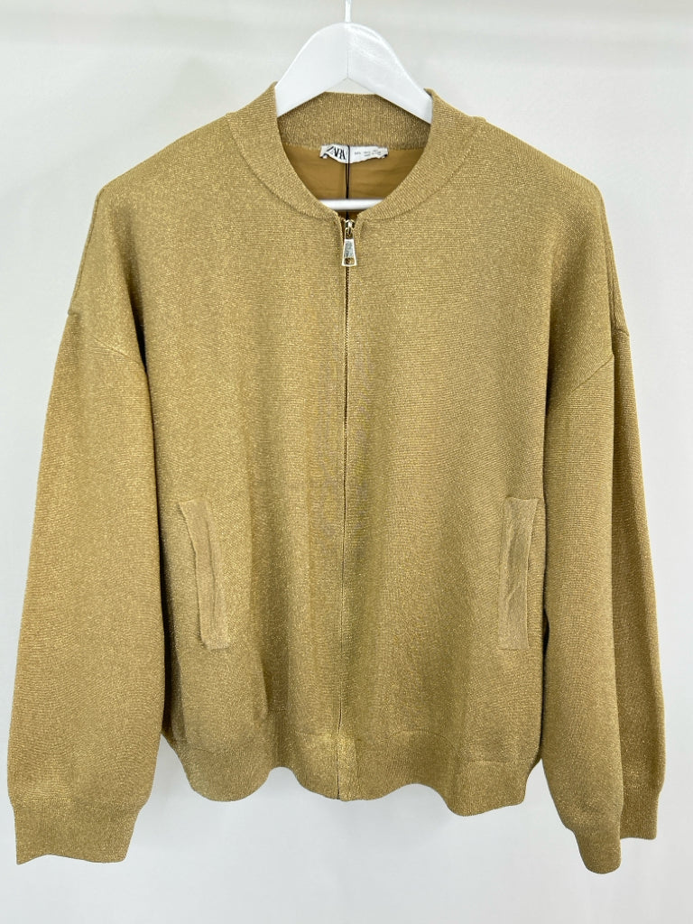 ZARA Women Size L Gold Jacket