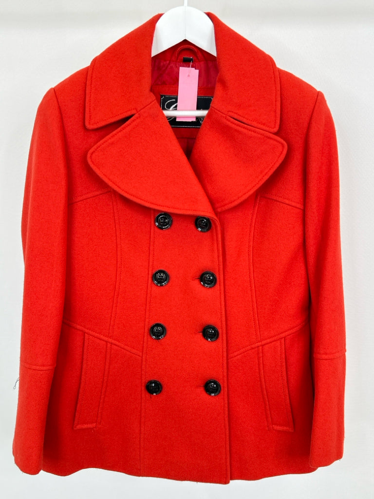 GUESS Women Size L Orange Red Coat