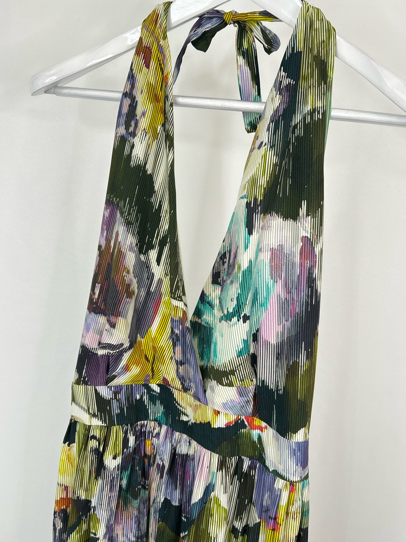 DOLORES PROMESA Size 38 Green Print Women Dress