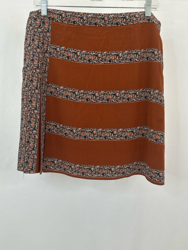 TORY BURCH Women Size 8 Brown Print Skirt