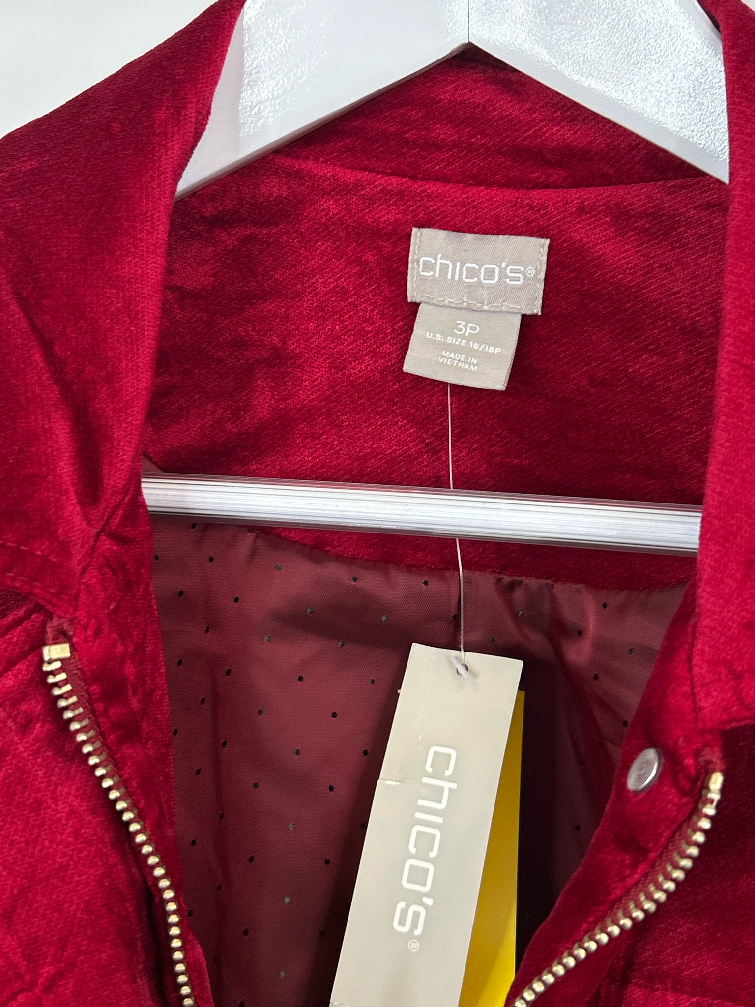 CHICO'S Size 16/18 Red Women Jacket