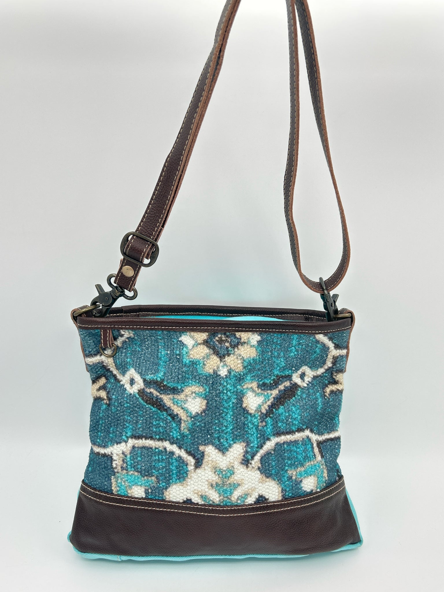 MYRA BAG Blue and Brown Women Purse