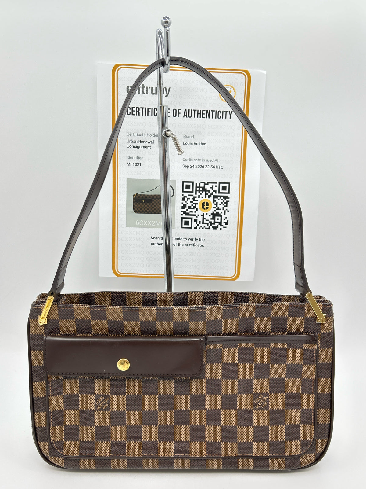 LOUIS VUITTON Brown Print Women Purse