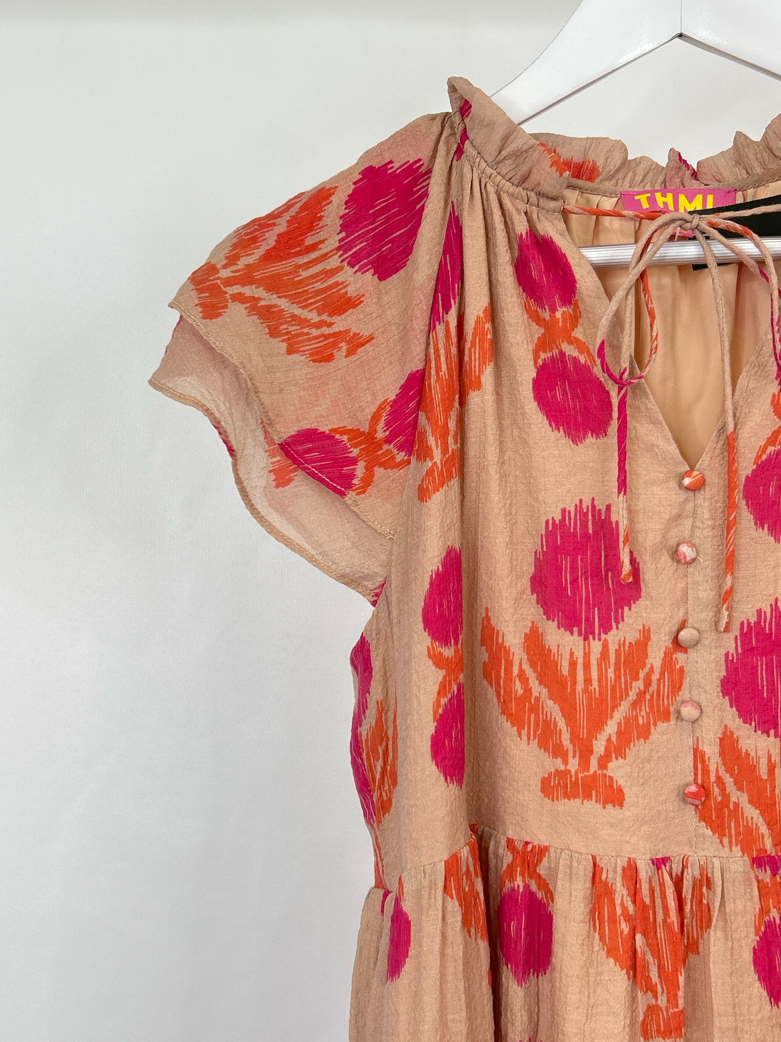 THML Size S Brown & Pink Women Dress