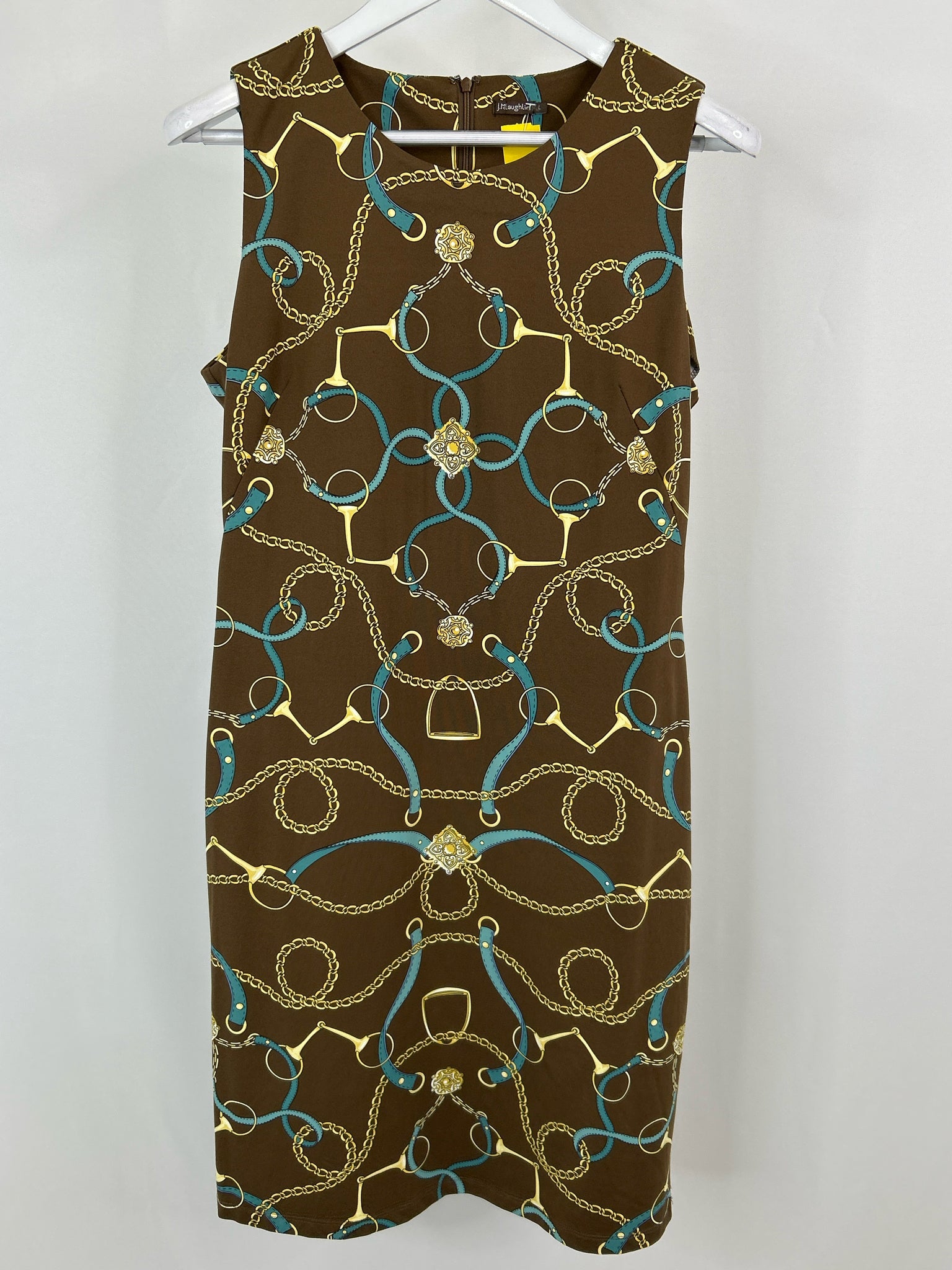 J. McLaughlin Size L Brown Print Women Dress