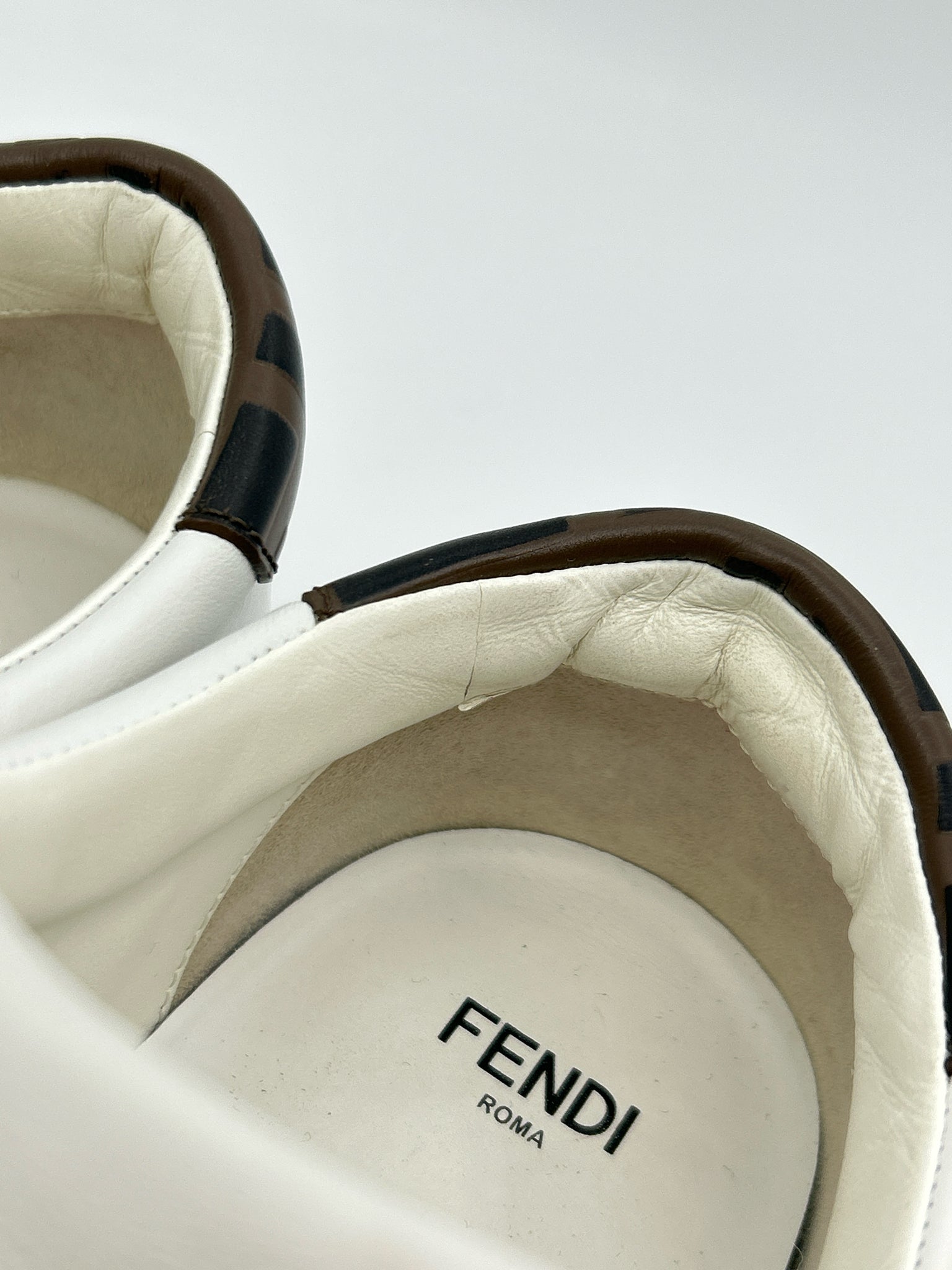 FENDI Size 38.5 White Women Sneakers