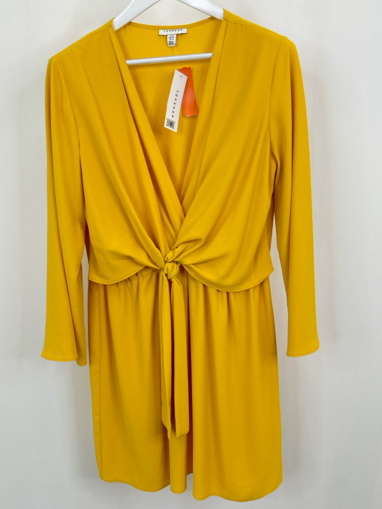 TOPSHOP Women Size 12 Yellow Dress NWT
