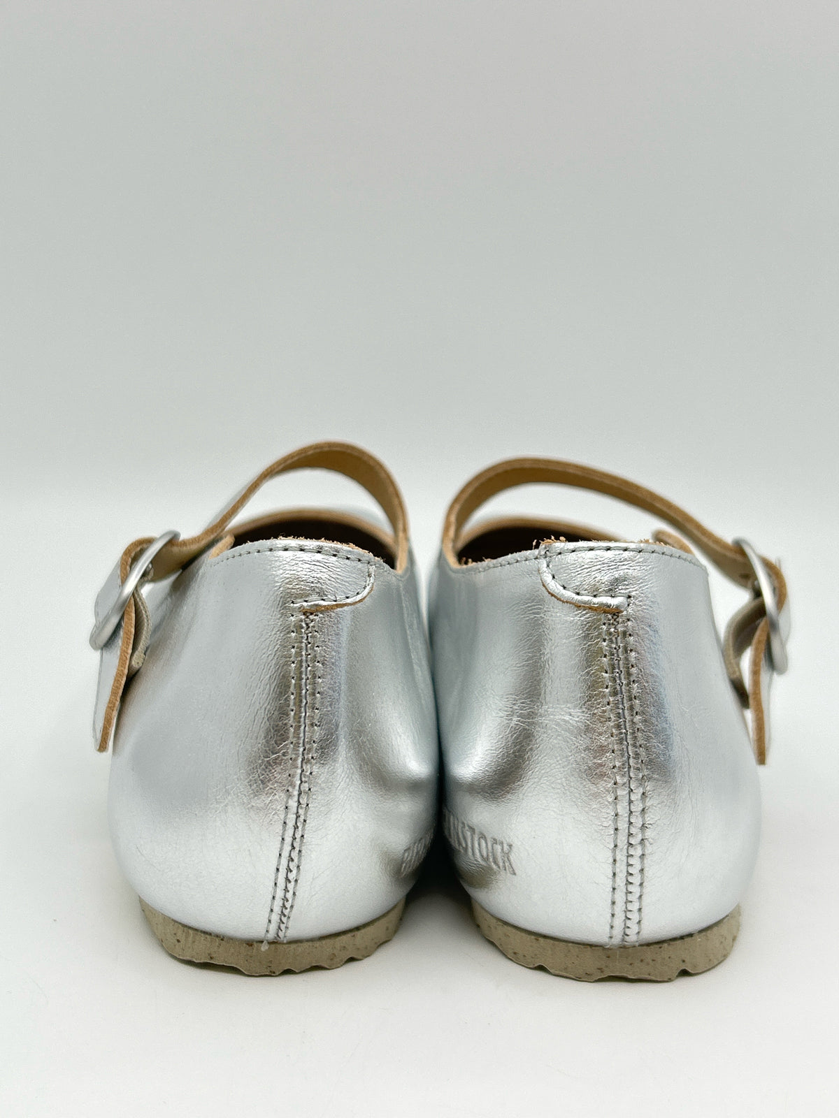 BIRKENSTOCK NIB Size 40 Metallic Silver Women Flats NIB