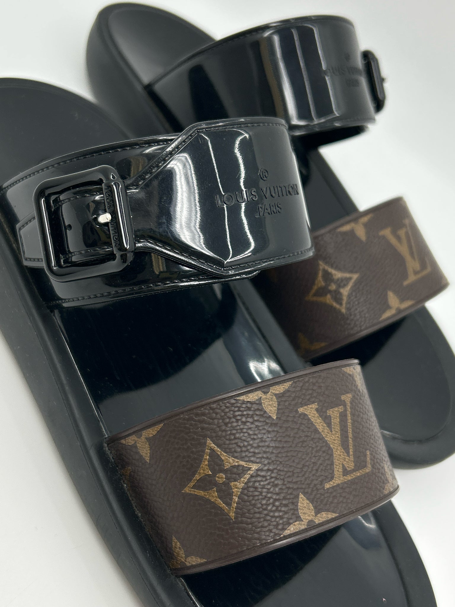 LOUIS VUITTON Size 41/11 Brown and Black Women Sandal