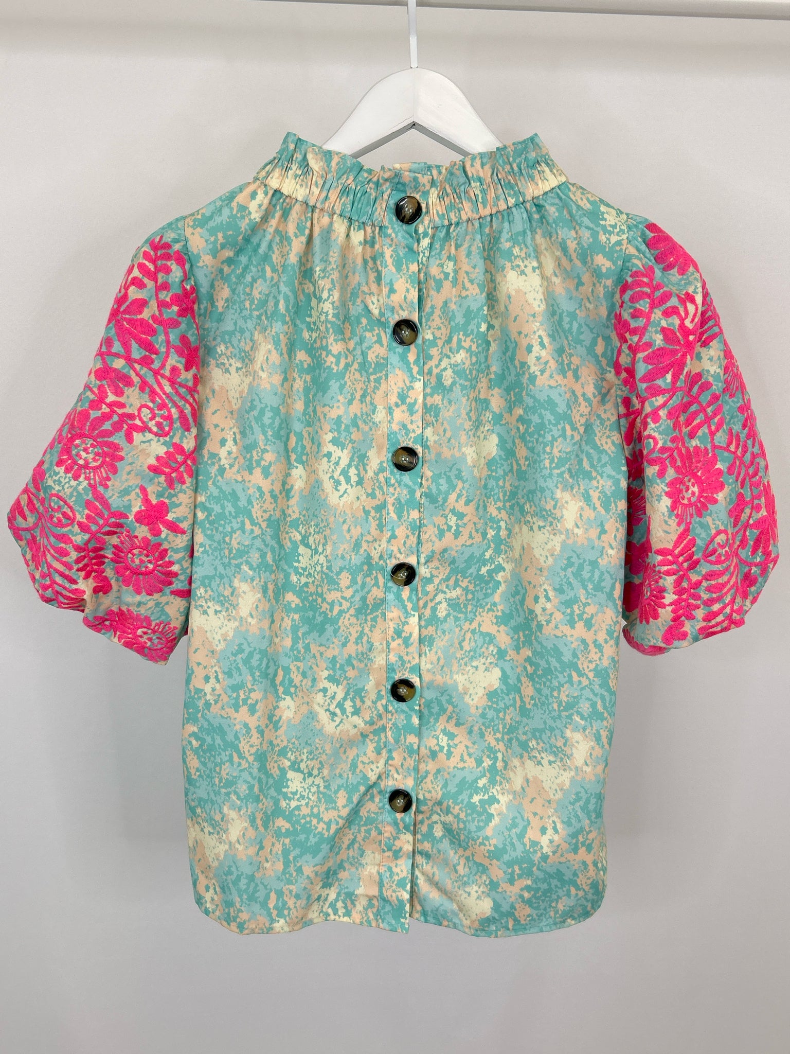 THML Size M turquoise & pink Women Top