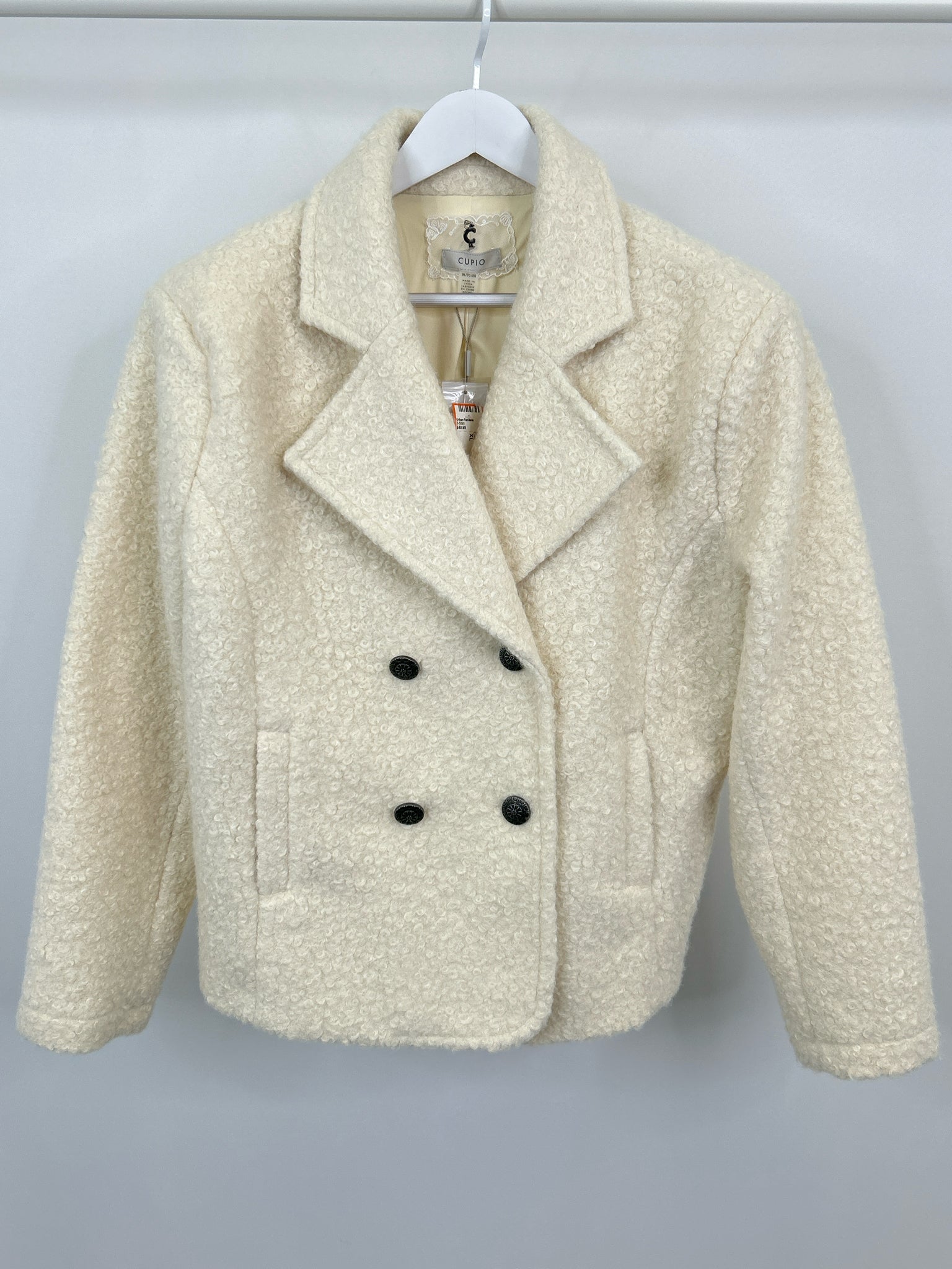 CUPIO Size XL White Women Coat