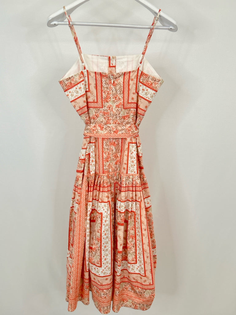 ANTONIO MELANI Size 6 Coral Print Women's Dress