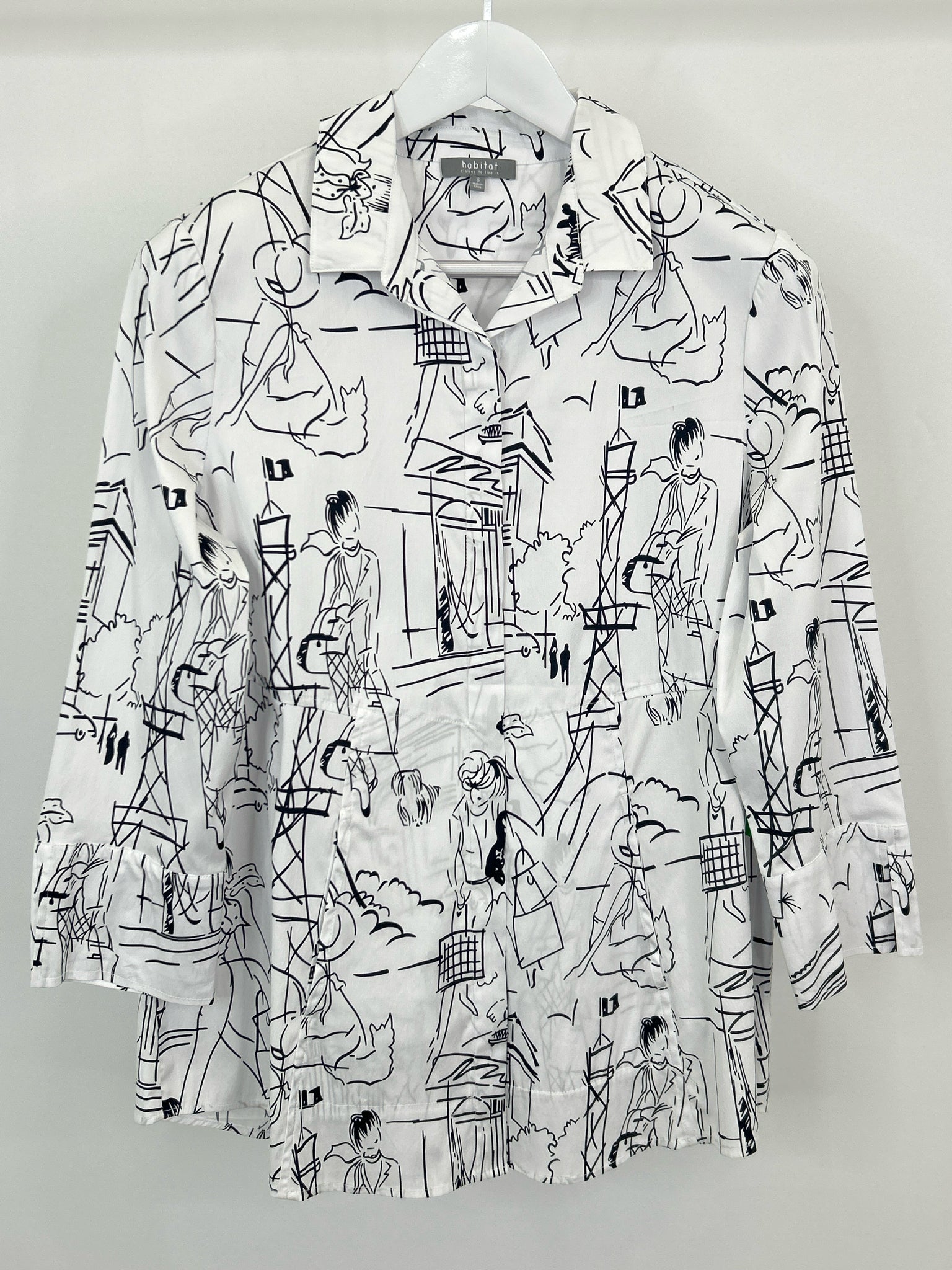 HABITAT Size S White and black Women Shirt