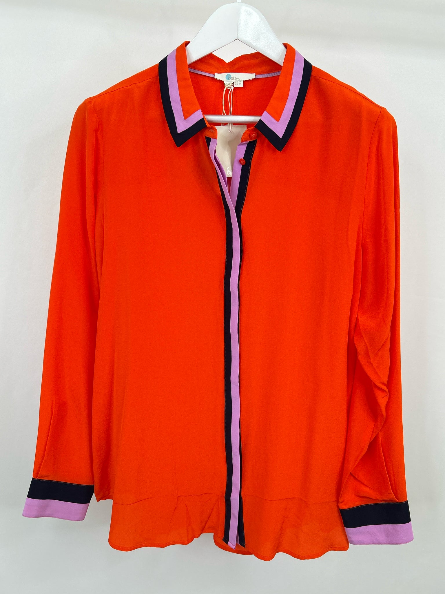 BODEN NWT Size 14 Orange Women Blouse