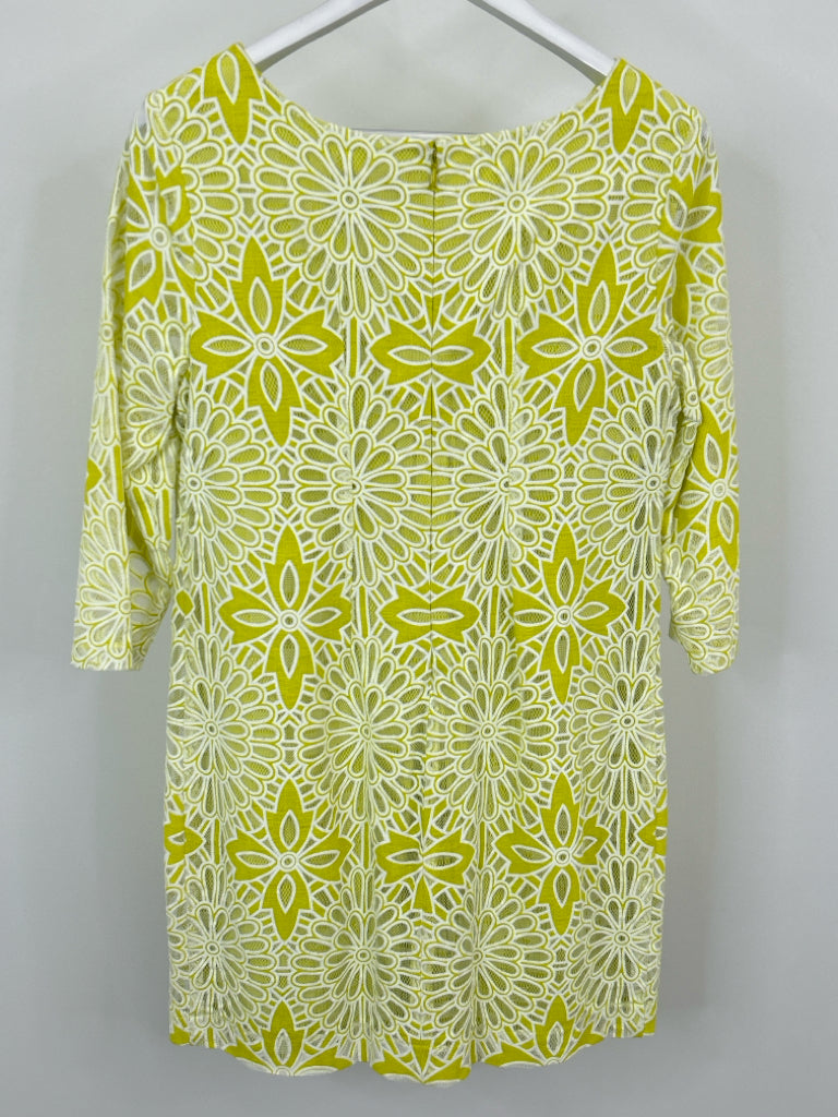 Belle Badgley Mischka Size 12 Lime Green & White Dress