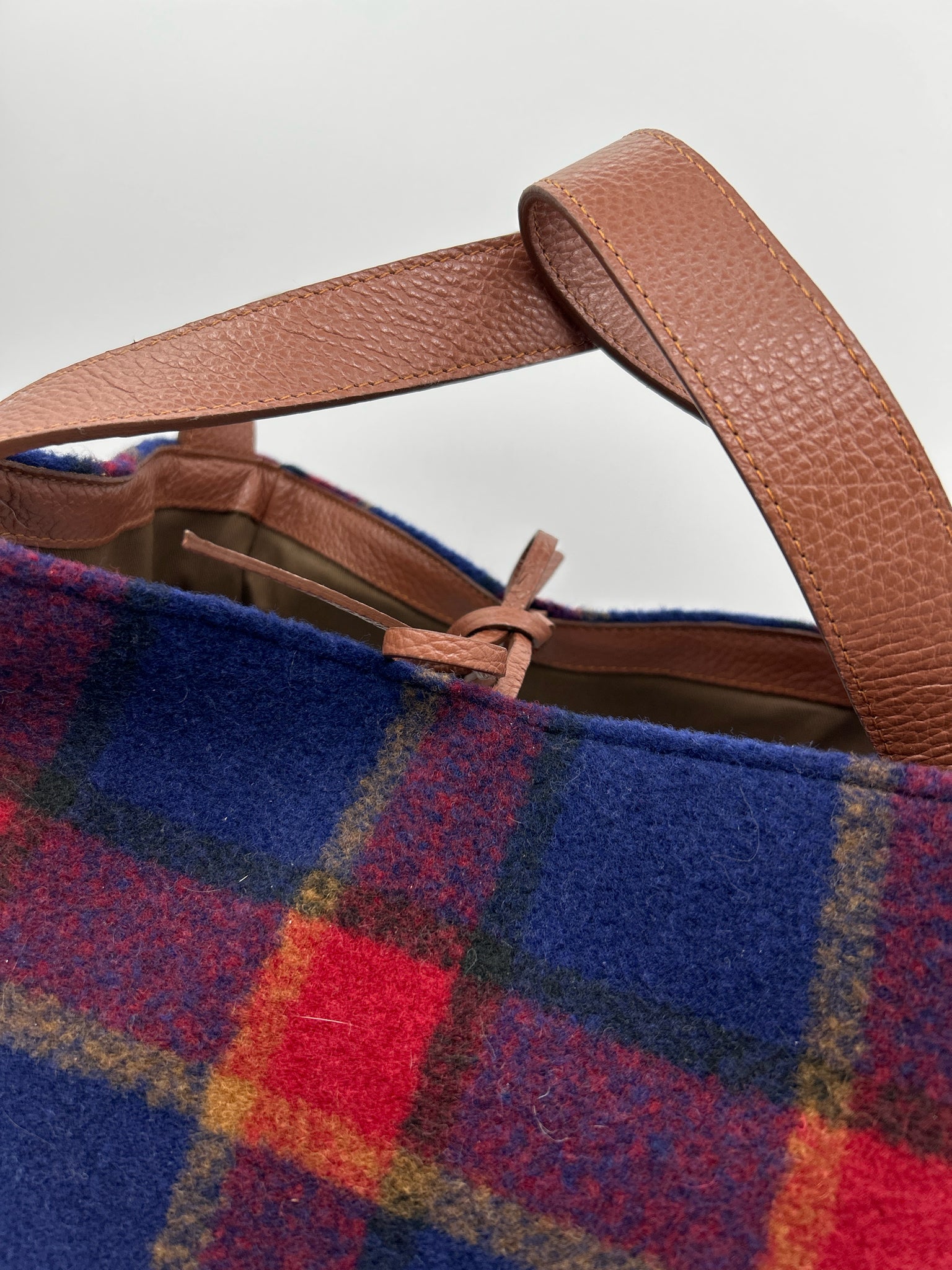 SUNDANCE Blue Plaid Women Tote