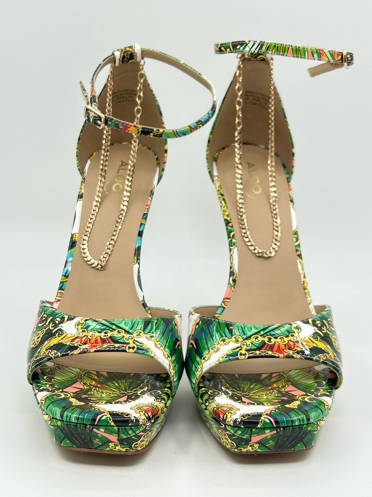ALDO Size 11 Green Print Women Sandal