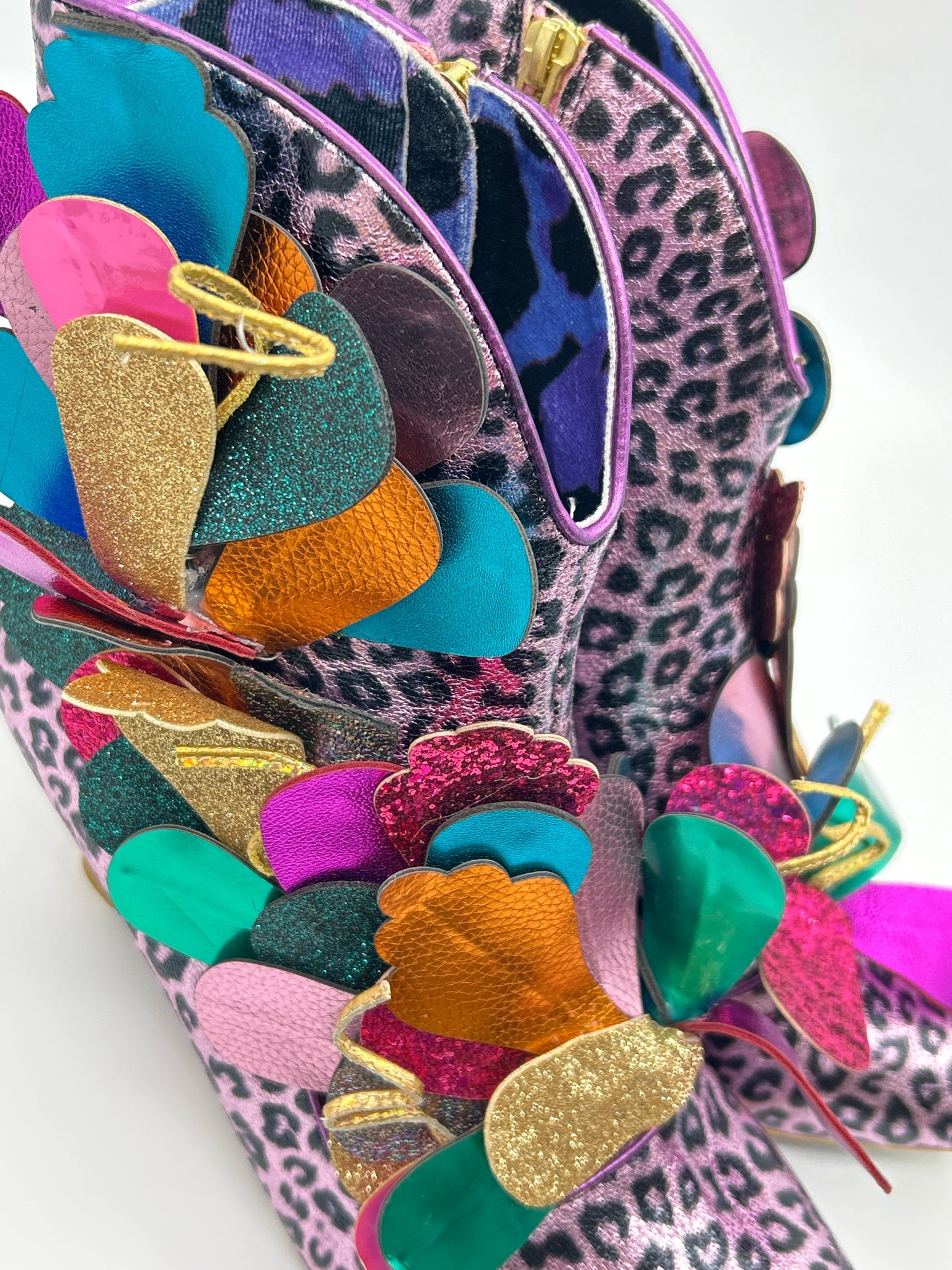 IRREGULAR CHOICE Size 12 Pink and Black Women Booties