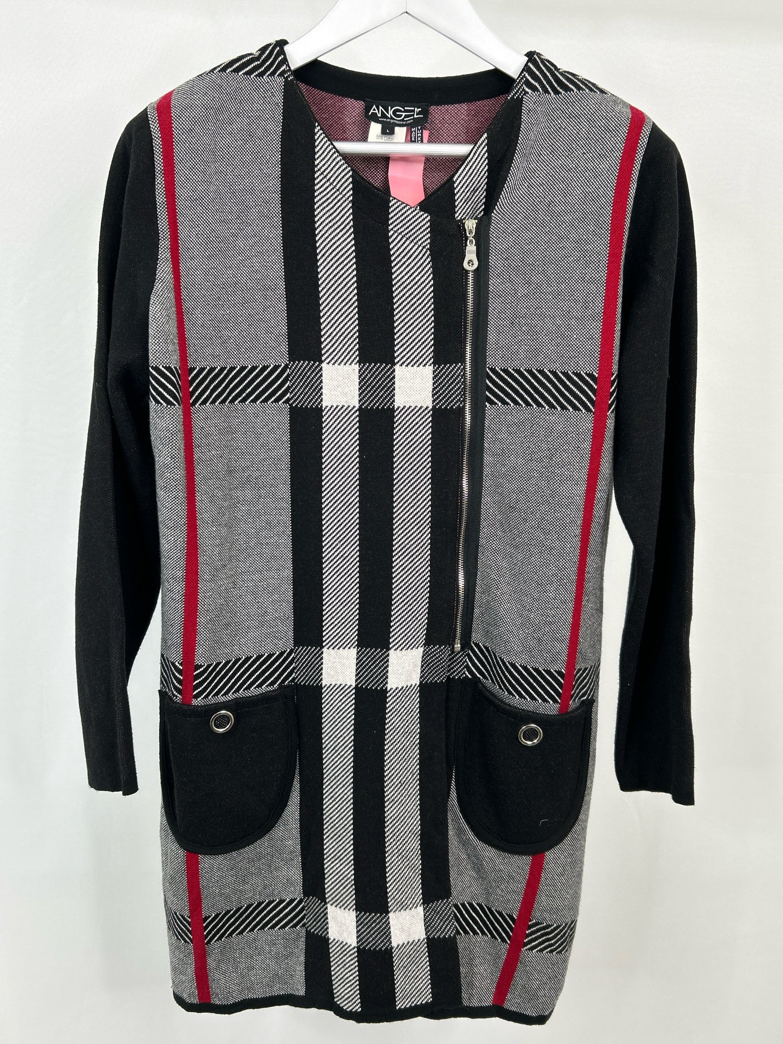ANGEL APPAREL Size L black and red Women Cardigan