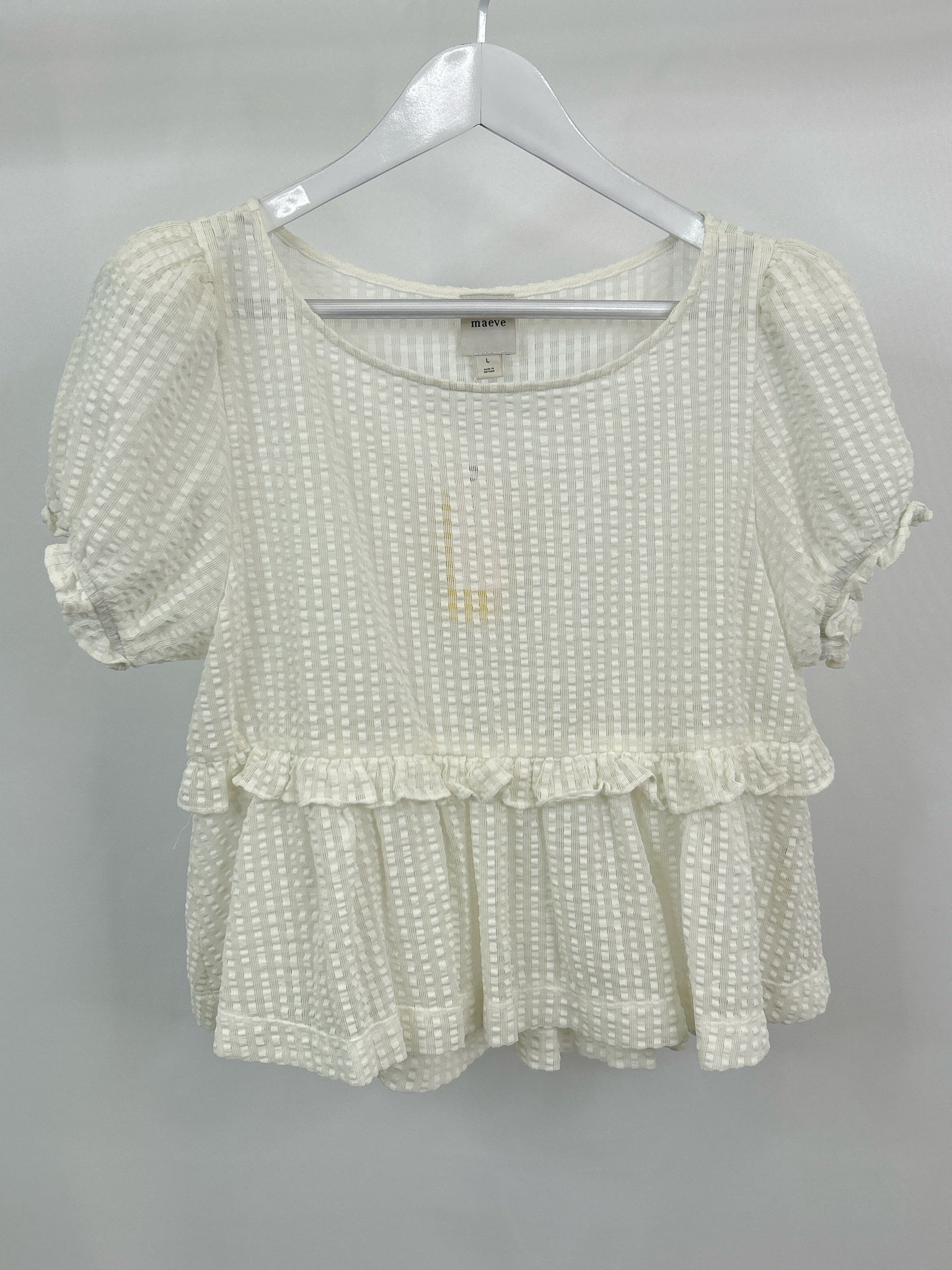 MAEVE Size L White Women Top NWT