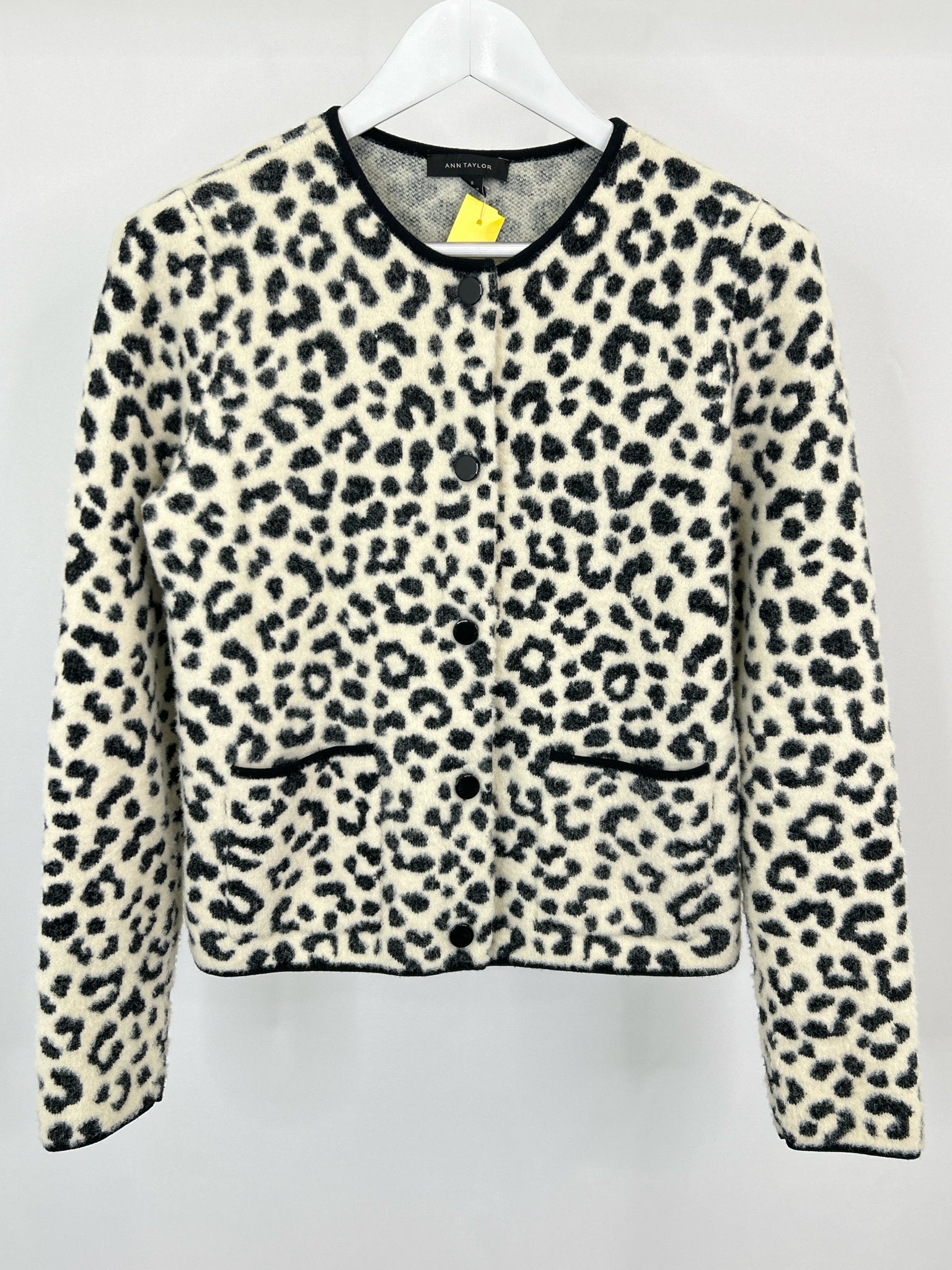 ANN TAYLOR Size M BLACK & IVORY Women Cardigan