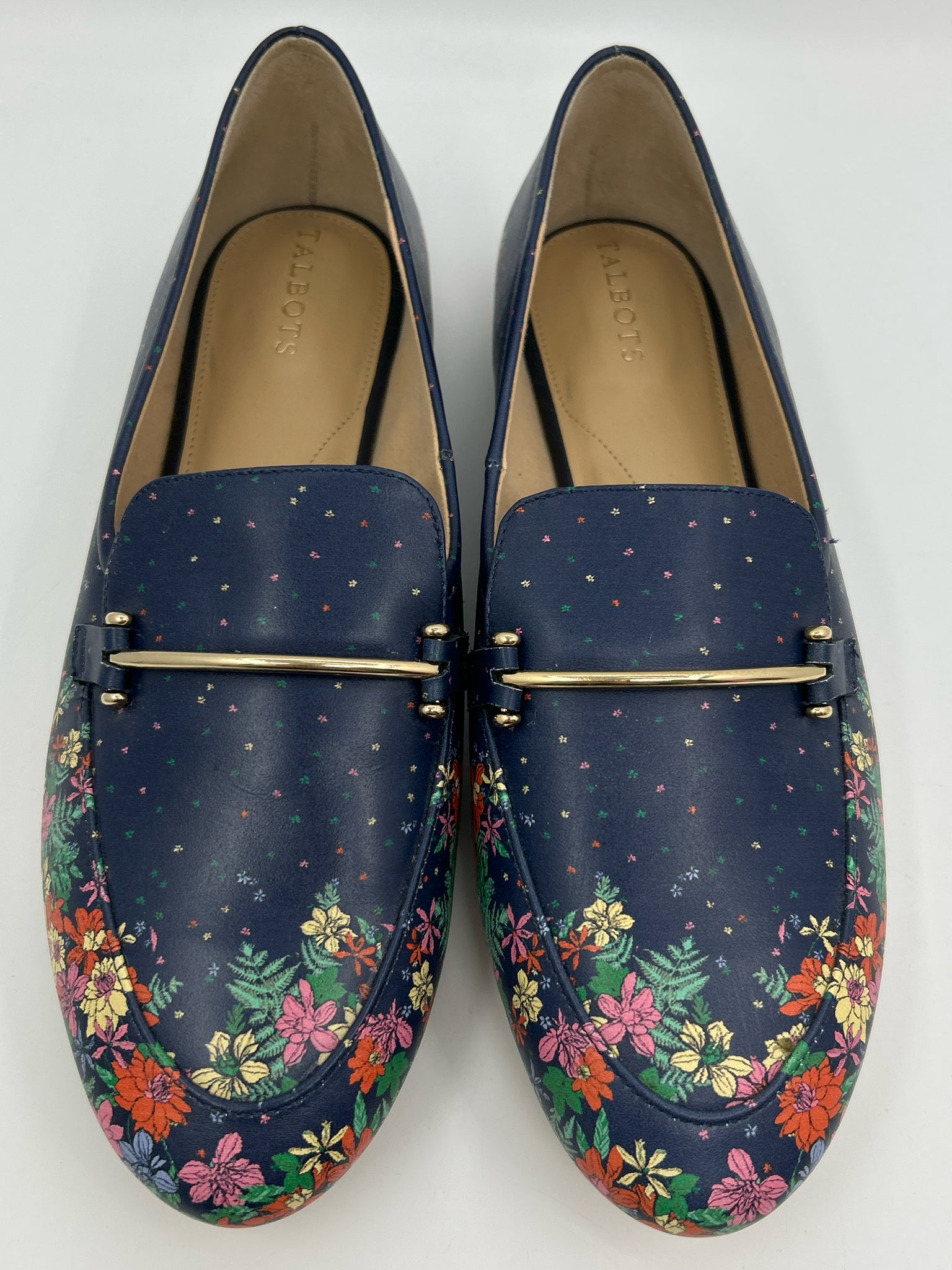 TALBOTS NWOB Size 10M NAVY FLORAL Women Loafer