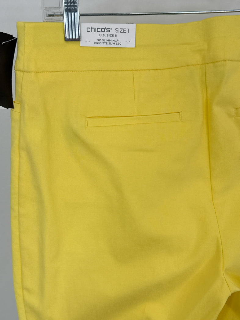 CHICO'S Size 8 Yellow Women Pants